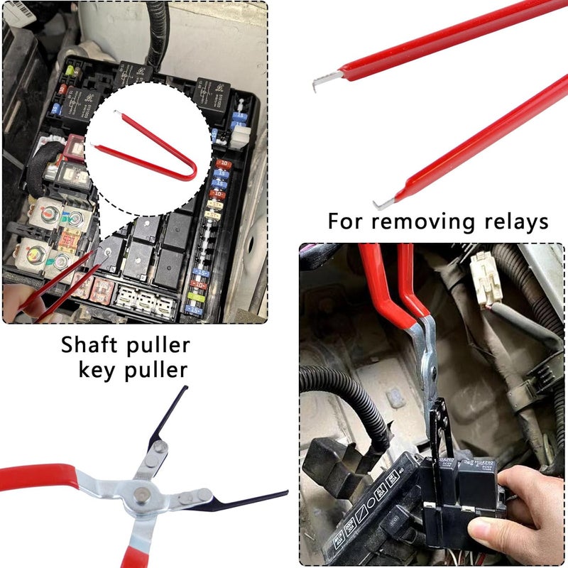 Abvsdu 2 PCS Relay Tester, Electrical Disconnect Pliers, Automotive Relay Fmm Fuses Puller Tool, Automotive Relay Tester (Red) - Image 5